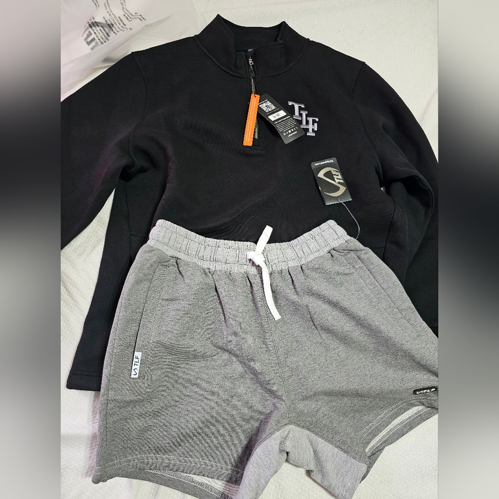 Black and Gray Tracksuit Set
